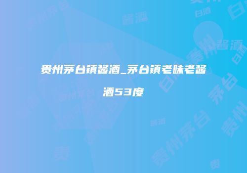 贵州茅台镇酱酒_茅台镇老味老酱酒53度