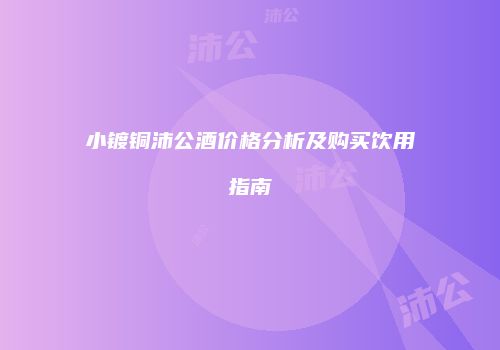 小镀铜沛公酒价格分析及购买饮用指南