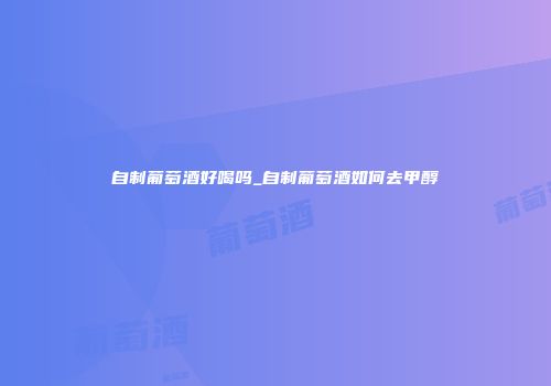 自制葡萄酒好喝吗_自制葡萄酒如何去甲醇