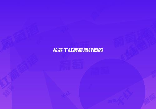 拉菲干红葡萄酒好喝吗