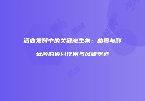 酒曲发酵中的关键微生物：曲霉与酵母菌的协同作用与风味塑造