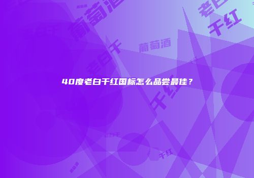40度老白干红国标怎么品尝最佳？