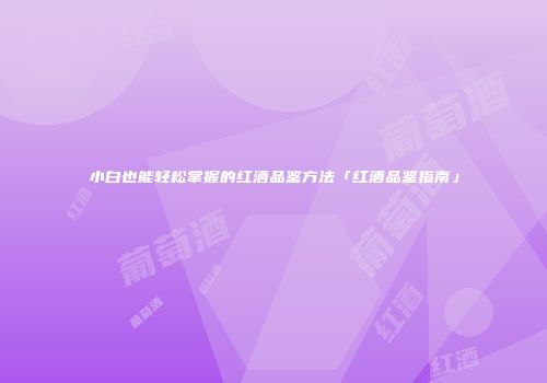 小白也能轻松掌握的红酒品鉴方法「红酒品鉴指南」