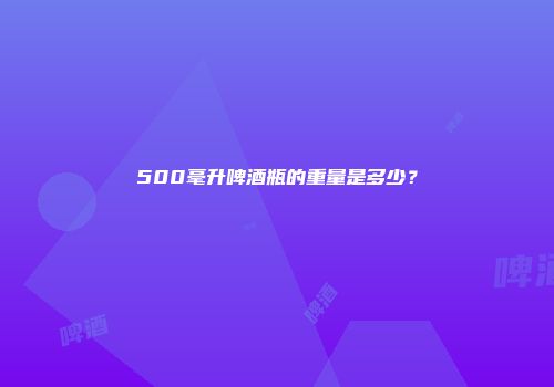 500毫升啤酒瓶的重量是多少？