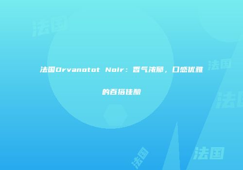 法国Orvanotot Noir：香气浓郁，口感优雅的百搭佳酿