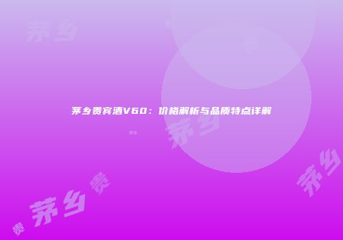茅乡贵宾酒V60：价格解析与品质特点详解