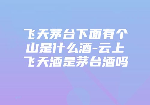 飞天茅台下面有个山是什么酒-云上飞天酒是茅台酒吗