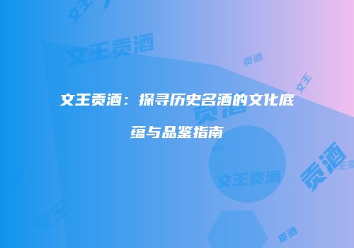 文王贡酒：探寻历史名酒的文化底蕴与品鉴指南