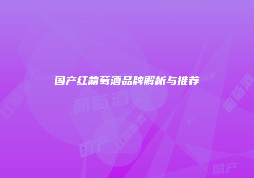国产红葡萄酒品牌解析与推荐
