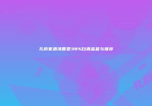 孔府家酒浓香型38%白酒品鉴与推荐