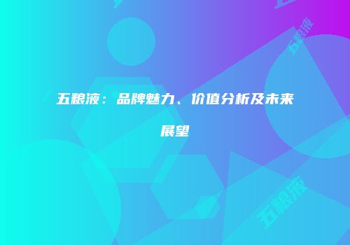 五粮液：品牌魅力、价值分析及未来展望