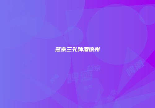 燕京三孔啤酒徐州