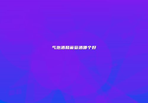 气泡酒和葡萄酒哪个好