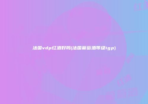 法国vdp红酒好吗(法国葡萄酒等级igp)