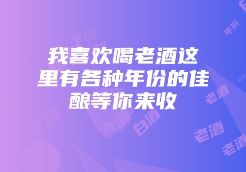我喜欢喝老酒这里有各种年份的佳酿等你来收