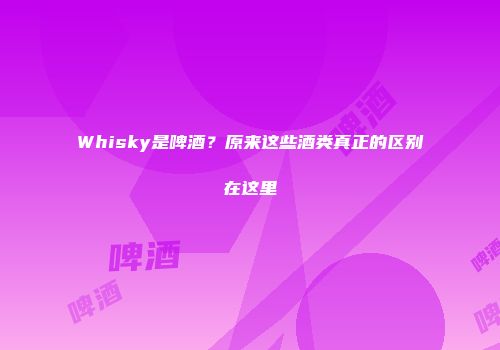 Whisky是啤酒？原来这些酒类真正的区别在这里