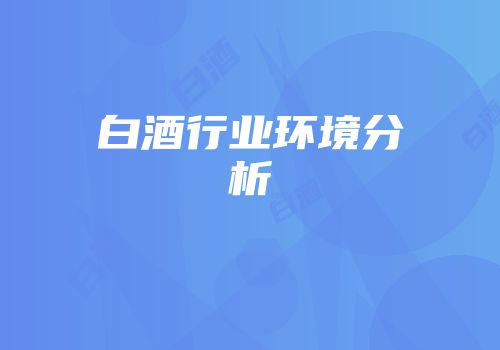 白酒行业环境分析