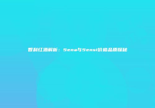 智利红酒解析：Sena与Sensi价格品质探秘