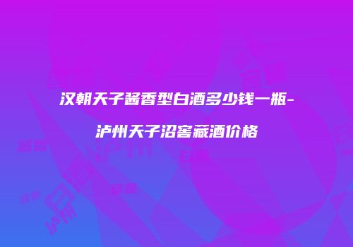 汉朝天子酱香型白酒多少钱一瓶-泸州天子沼窖藏酒价格