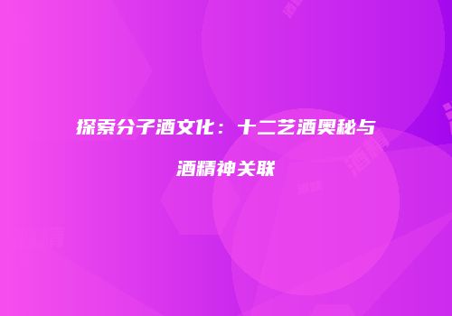 探索分子酒文化：十二艺酒奥秘与酒精神关联