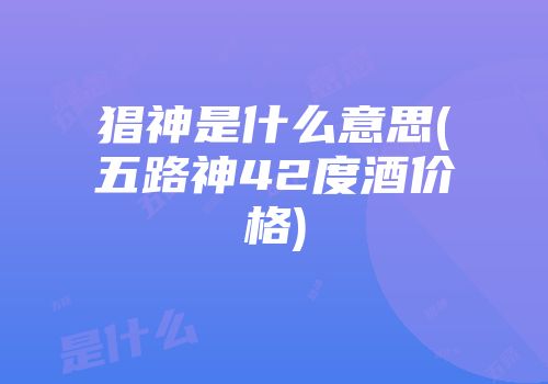 猖神是什么意思(五路神42度酒价格)