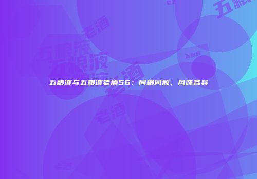 五粮液与五粮液老酒56：同根同源，风味各异
