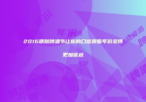 2016精酿啤酒节让你的口感跟着年份变得更加优越