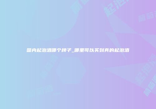 国内起泡酒哪个牌子_哪里可以买到真的起泡酒