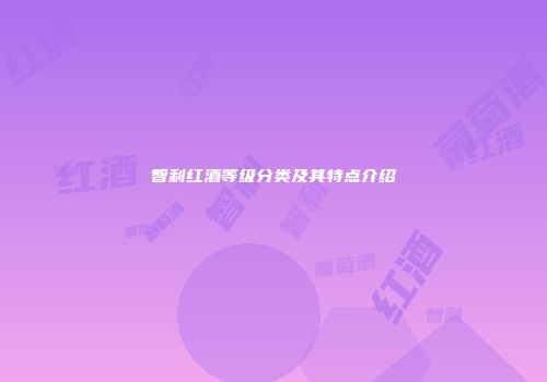 智利红酒等级分类及其特点介绍