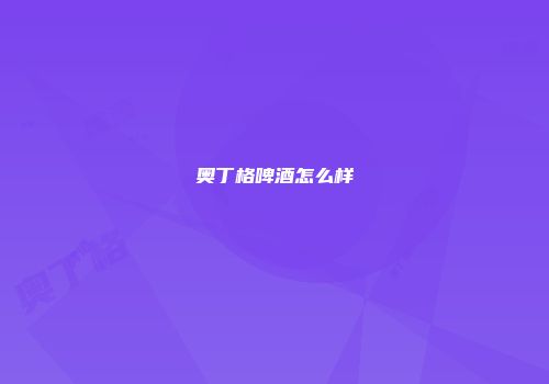 奥丁格啤酒怎么样