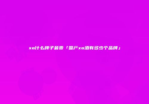 xo什么牌子最贵「国产xo酒有多少个品牌」