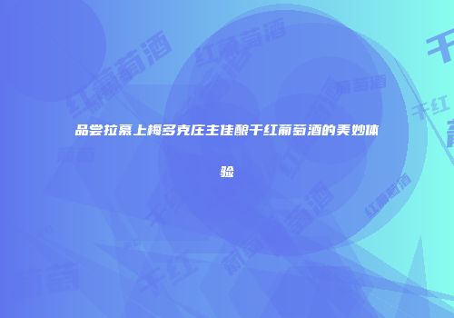 品尝拉慕上梅多克庄主佳酿干红葡萄酒的美妙体验
