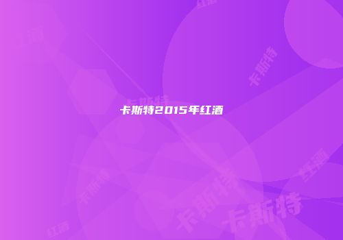 卡斯特2015年红酒