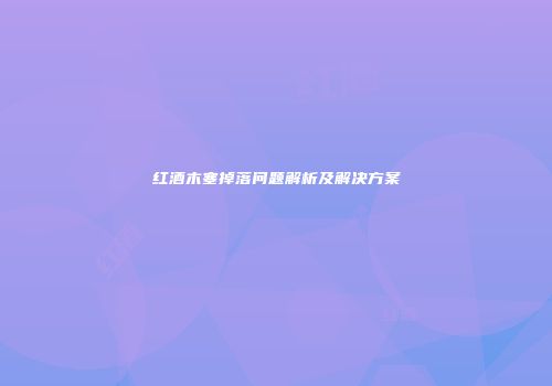 红酒木塞掉落问题解析及解决方案