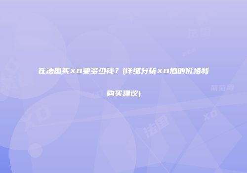 在法国买XO要多少钱？(详细分析XO酒的价格和购买建议)