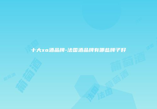 十大xo酒品牌-法国酒品牌有哪些牌子好