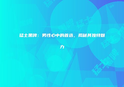 猛士黑啤：男性心中的首选，揭秘其独特魅力
