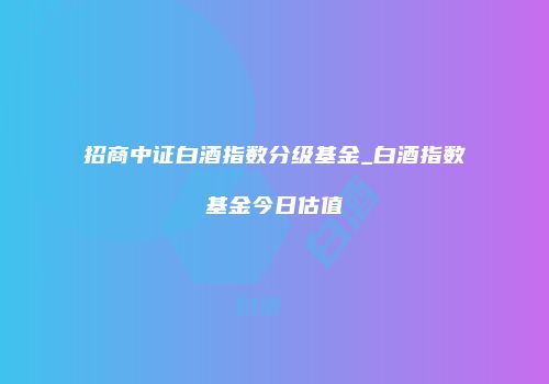 招商中证白酒指数分级基金_白酒指数基金今日估值