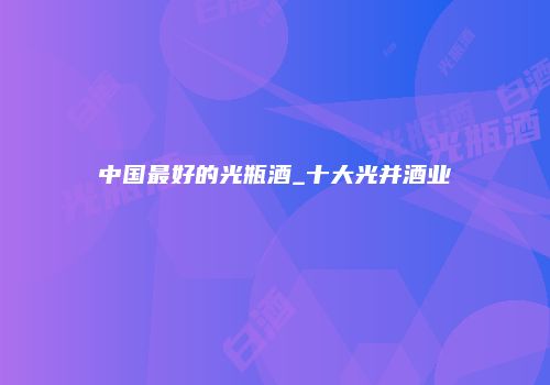 中国最好的光瓶酒_十大光并酒业