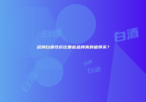 名牌白酒性价比哪些品牌真的值得买？
