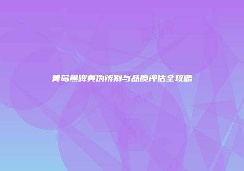 青岛黑啤真伪辨别与品质评估全攻略