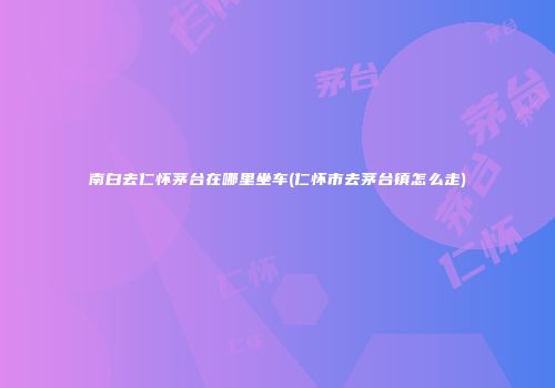 南白去仁怀茅台在哪里坐车(仁怀市去茅台镇怎么走)