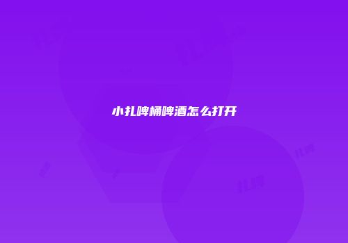 小扎啤桶啤酒怎么打开