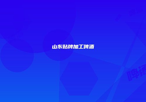 山东贴牌加工啤酒
