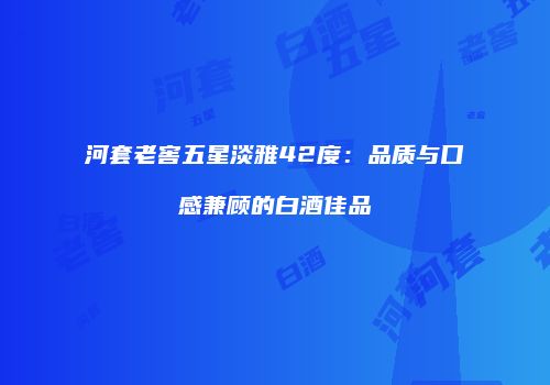河套老窖五星淡雅42度：品质与口感兼顾的白酒佳品