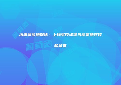 法国葡萄酒探秘：上梅多克城堡与丽塞酒庄佳酿鉴赏