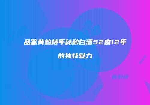 品鉴黄鹤楼年秘酿白酒52度12年的独特魅力