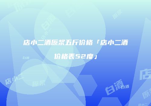 店小二酒原浆五斤价格「店小二酒价格表52度」