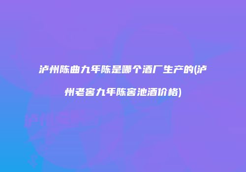 泸州陈曲九年陈是哪个酒厂生产的(泸州老窖九年陈窖池酒价格)