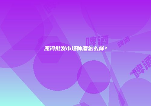 漯河批发市场啤酒怎么样？